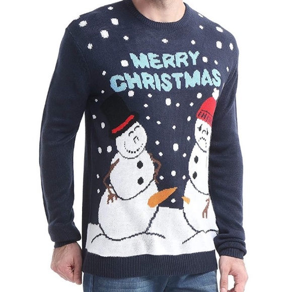 UGLY FUNNY MENS CHRISTMAS SWEATER IN BLUE *NWT* 🎄